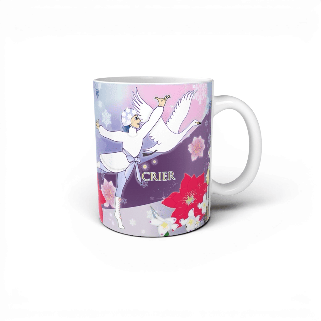冬の風景の中のマグカップ